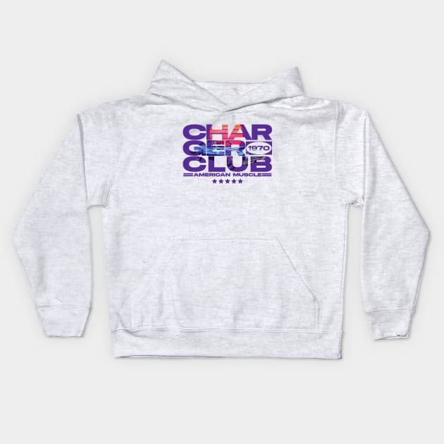 Charger Club 1970 Kids Hoodie by Den Vector